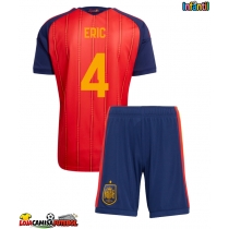 Camisa de Futebol Espanha Eric Garcia #4 Equipamento Principal Infantil Mundo 2026 Manga Curta (+ Calças curtas)